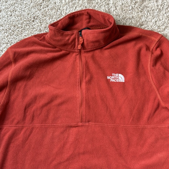EUC Mens The North Face Fleece Glacier Burnt Orange Quarter Zip Pullover Size XL - Picture 2 of 8